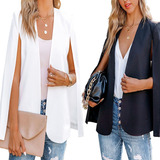 Chaqueta Blazer Casual Negro Y Blanco Capa Blazer Para Damas