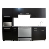 Cocina Integral Moderna Africa Derecha P/estufa 2.10m Negro.