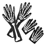 2par Guantes De Halloween De Mano Hueso Accesorios Esqueleto