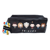 Estuche Grande Friends Ecocuero Negro