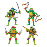 Playmates Toys - Paquete De 4 Figuras Básicas De Tortuga Mut