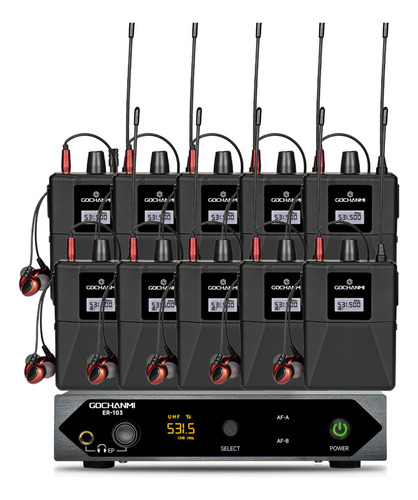 Sistema Monitoreo Gc Er103 In Ear 1 Canal Mono 10 Receptores