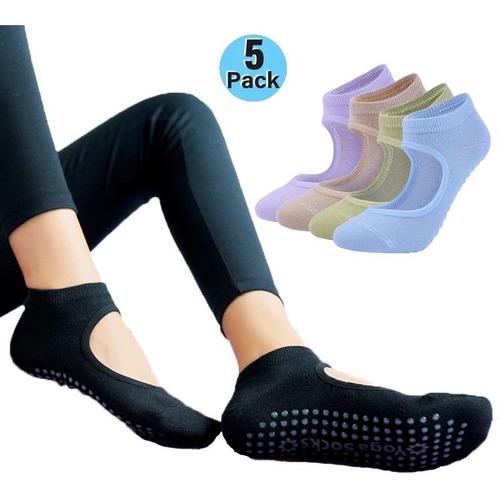 Calcetines Antideslizantes Para Yoga, Ballet, 5 Pares