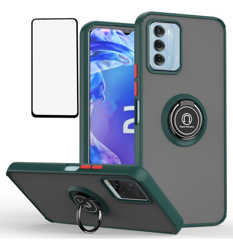 Funda Uso Rudo Con Anillo Para Zte Blade A71 + Mica 9d