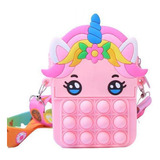 Bolsinha Infantil Pop It Unicórnio Bolsa Infantil Rosa Claro