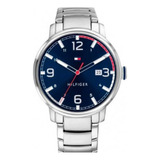 Reloj Tommy Hilfiger Hombre Thess 1791754 Color De La Malla Plateado Color Del Bisel Plateado Color Del Fondo Azul