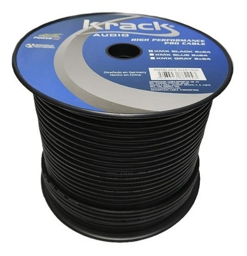 Rollo De 100mts Cable Krack Balanceado Para Micrófono 2x24