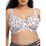 Sutiã Feminino Sutiã Com Cobertura Underwire, Copas Plus Siz