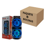 Bocina Portatil Recargable Luces Torre 4x2 PuLG Radio 8 Pzas