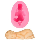 Molde De Silicón Bebe Durmiendo Fondant Jabón Chocolate