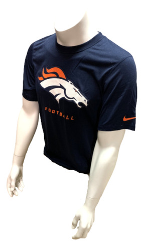 Nike Dri Fit Men's Denver Broncos Navy Short Sleeve Shir Eep