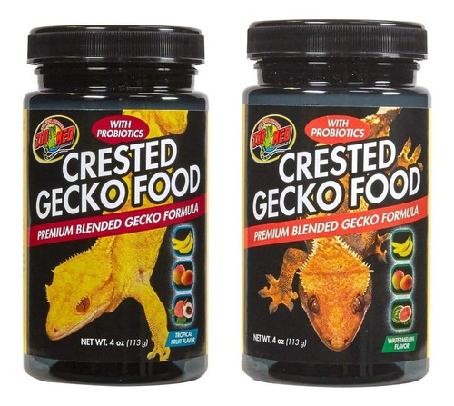 Zoo Med Crested Gecko Food Variety Pack, 2 4-ounce Jars, Wat