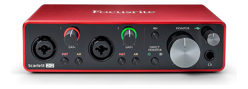 Placa De Audio Usb 2 In 2 Out Focusrite Scarlett 2i2 3 Gen