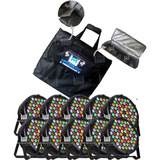 Kit 10 Canhão 60 Led Rgbwa Dmx Strobo Slim + Bag P/canhão 110v/220v