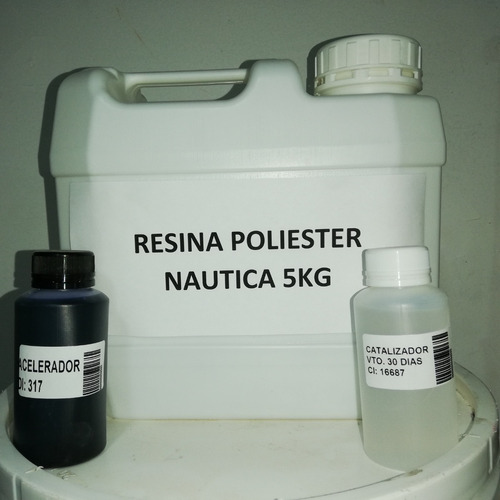 Resina Poliester Nautica X 5 Kg Con Acelerador Y Catalizador