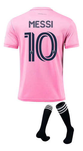 Camiseta Infantil Número 10 Traje Rosa Con Calcetines