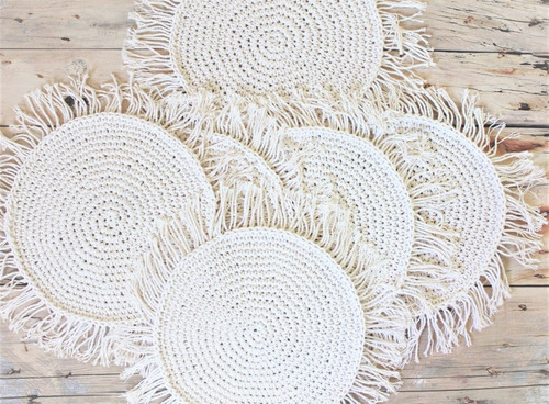 Especial 16  Manteles 38cm Macrame Artesanal Dif&color Envgr