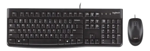 Kit De Teclado Y Mouse Logitech Mk120 Negro Esp