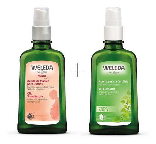 Kit Corporal Aceites Masajes Para Estrías Y Celulitis Weleda