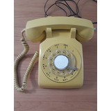 Teléfono  A Disco Antiguo Amarillo