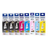 Kit 8 Refil Tinta Para Epson 673 L1800 L800 L850 L810 L805