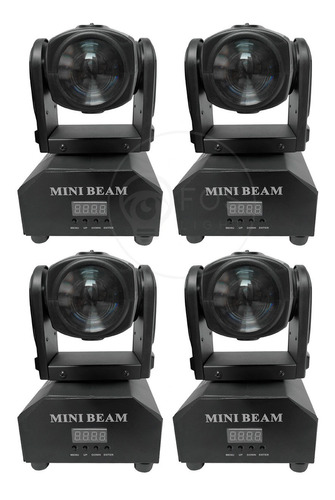 Kit 4 Mini Moving Head Beam 12w Rgbw Quadriled Spot Festas