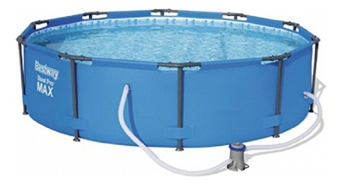 Piscina Estructural Redonda 300 X 76 Cm Con Bomba Bestway Color Azul Marino Steel Pro Max 305m X 76cm