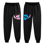 Kit Casal Calça Moletom Jogger Casal Lilo Stich E Angel 