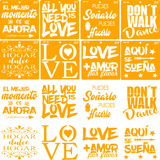 Stencil Plantilla Frases 15x15cm 8 Diseños Deco Stencils F01