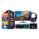 Pc Gamer Ryzen 7 5700g, Ssd 2tb, 64gb, B550m + Monitor 21.5p