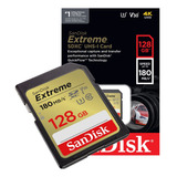 Cartão De Memória Sandisk Extreme Sdxc 128gb 180mb/s 4k Uhd