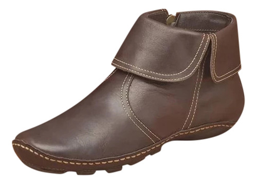 Zapatos Casuales Planos Antideslizantes De Cuero Con Cremall