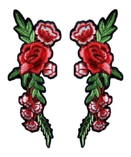 Patch Rosas E Flores Bordadas Termocolante Colar Com Ferro