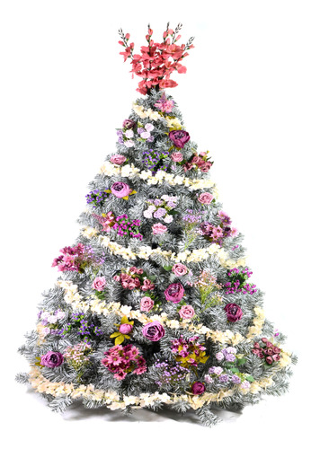 Árbol De Navidad Bariloche 1,80 M + Kit Floral M6 - Sheshu