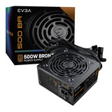 Fonte Atx Evga 500 Ba 500w 80 Plus Bronze 100-ba-0500-k1 Cor Preto 100v/240v