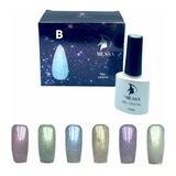 Gama Gel Uv Efecto Cristal Para Uñas X 6 Piezas 10 Ml 