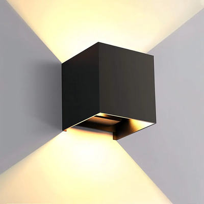Aplique LED de Pared IP65 Negro 3000K Lámpara Interior y Exterior | Meses sin interés