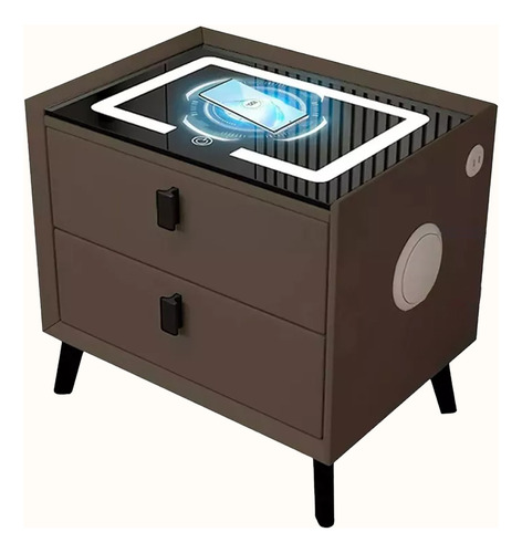 Mesa Noche Buro Inteligente Cargador Inalambrico Luz Led Usb