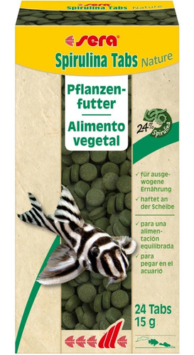 Alimento Peces Herbivoros Sera Spirulina Tabs 24tabletas 15g