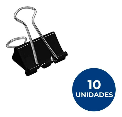 Kit 10 Mini Prendedor Papel Binder Metal Clips Escritorio