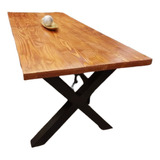 Mesa De Comedor Patas Cruzadas 320x92 Cm Cubierta Madera 