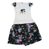 Conjunto Infantil Feminino Blusa E Short Menina Verao 