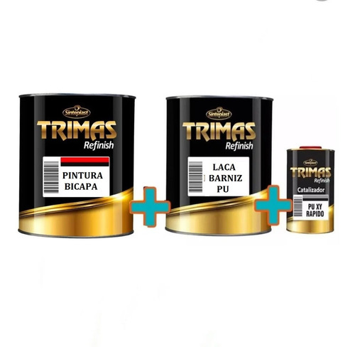 Pintura Automotor 1 Lt + 1 Lt Laca 2k Bicapa Trimas Oferta