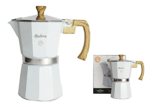 Cafetera Italiana Aluminio Esmaltado Induccion  Hudson 6 Tzs