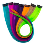 Extensiones Colores Largo Sintético Liso 50cm, Clip Fácil
