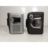 2 Radios Walkman Cassete  Aiwa Panasonic Lcx Defeito Leia