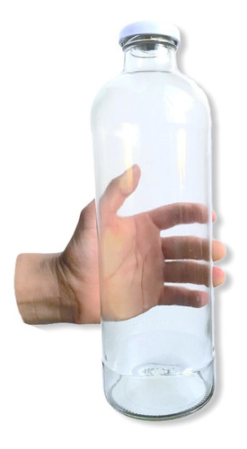 Botella De Vidrio De 1 Litro Pack De 25 Unidades Con Tapa 