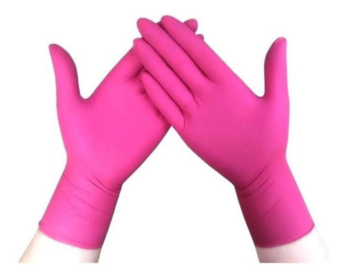 Guantes De Nitrilo Rosado Pink 100 Unidades (50 Pares)