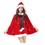 Chal De Navidad Disfraz De Fiesta Capa Con Capucha Mujer