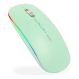 Mouse Inalámbrico Uineer, Led Rgb, Bluetooth, Verde Claro